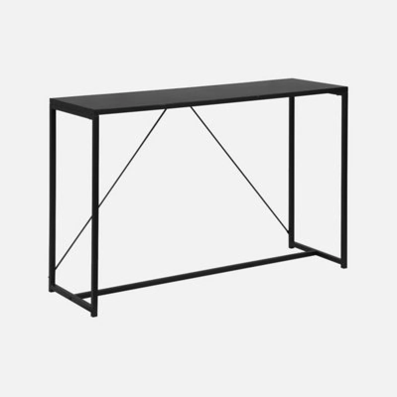 Image of sweeek 120cm Metal Console With Reinforcement Bar Black