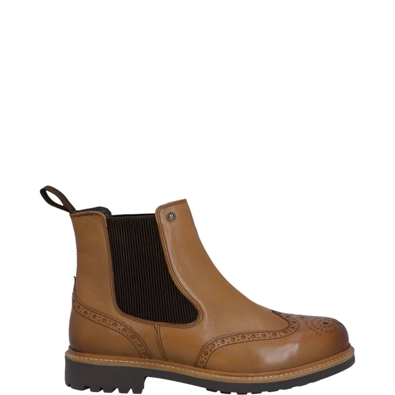 Image of Hunter Mens Cawdor Leather Brogue Dealer Boots UK Size 7 (EU 41) TAN HUN125-TAN-7