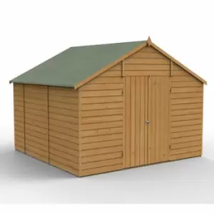 image of 10' x 10' Forest Shiplap Dip Treated Windowless Double Door Apex Wooden Shed (3.2m x 3.01m)