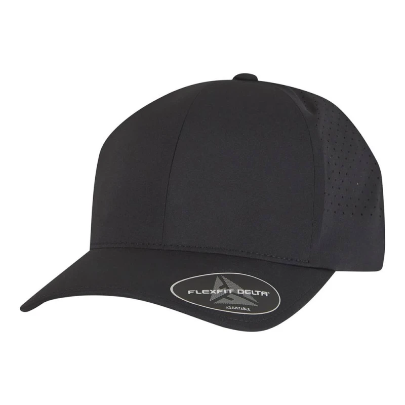 Image of Flexfit Mens Delta Snapback Baseball Cap in Black Male One Size