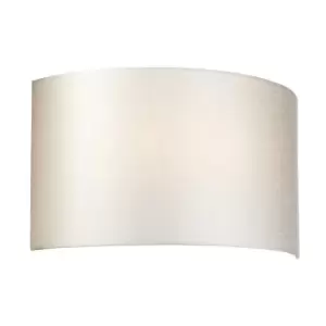 Image of Cooper Large Curved Wall Light Polished Chrome Ivory Faux Silk Shade