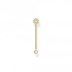 image of Charming Gold Plated Long White Stones Single Earring H2237-414-14