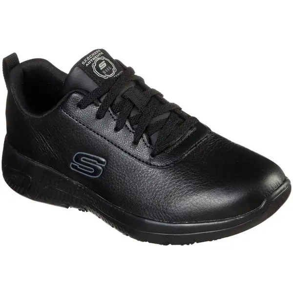 Image of Skechers Womens Marsing Gmina Slip Resistant Leather Shoes UK Size 8 (EU 41) Black SKE1498-BLK-8