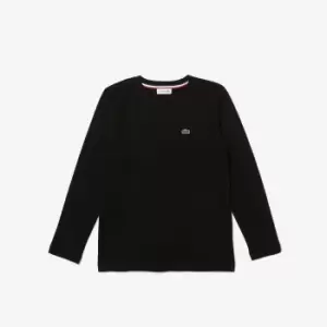 Image of Lacoste Kids Crew Neck Jersey T-Shirt Size 12 yrs Black