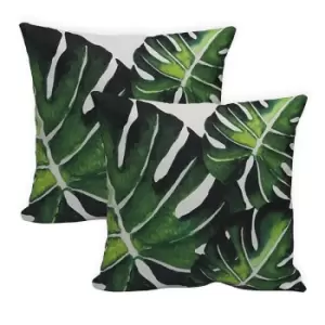 image of Streetwize Pair Of Banana Leaf Scatter Cushions