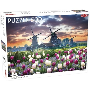 Image of Tactic Old Mills and Tulips Jigsaw Puzzle - 500 Pieces
