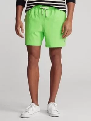 Image of Polo Ralph Lauren Polo Ralph Lauren Traveller Slim Fit Swim Shorts, Kiwi Green, Size 2XL, Men