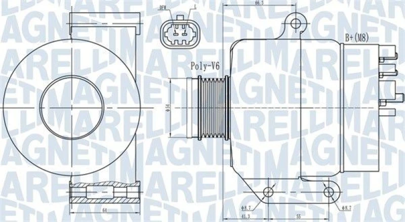 Image of MAGNETI MARELLI Alternator MAGNETI MARELLI 063731987010