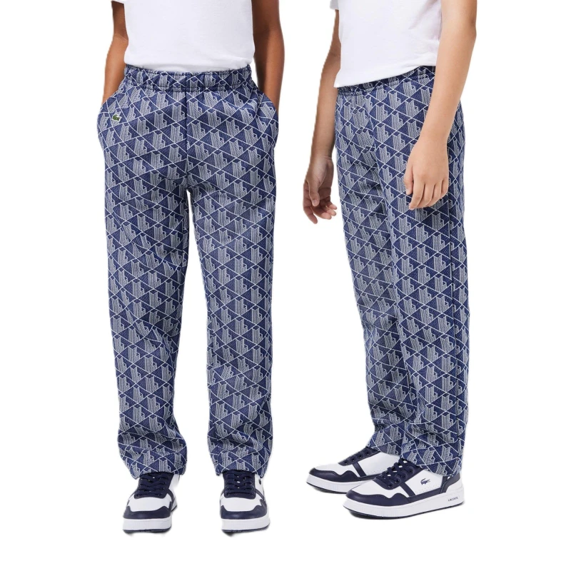 Image of Lacoste Unisex Kids Closed Hem Woven Tracksuit Joggers Methylene/Flour unisex 6-7 Yrs