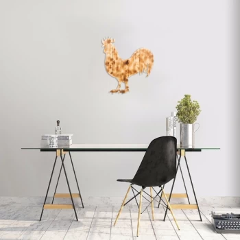 Image of Rooster - Walnut Walnut Decorative Wooden Wall Accessory