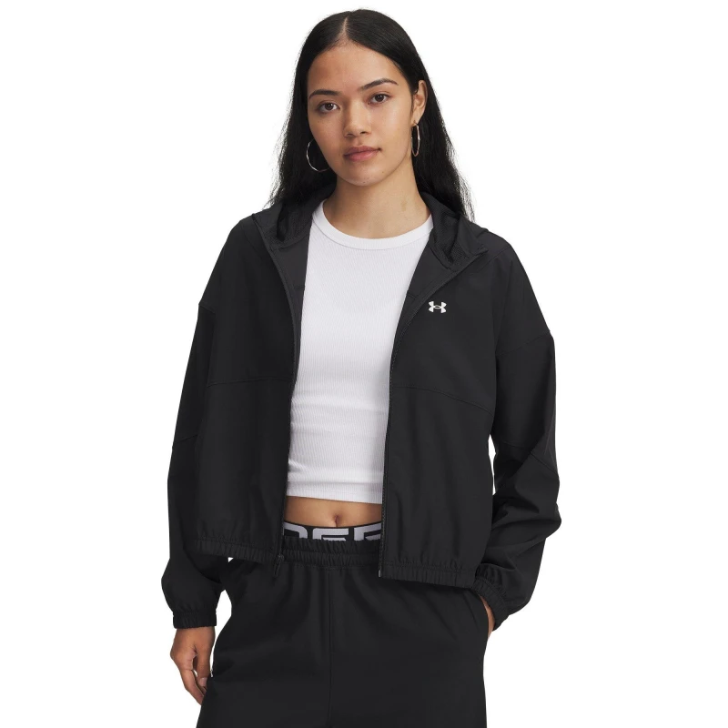 Image of Under Armour Womens Rival Woven Tracksuit Top - Black Female 12