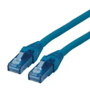 image of Roline Unshielded Cat6a Cable Assembly 500mm, Blue, Male RJ45