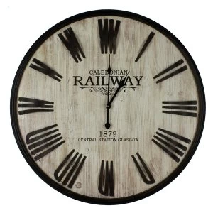 Image of Railway Hometime Wood Effect/Metal Wall Clock
