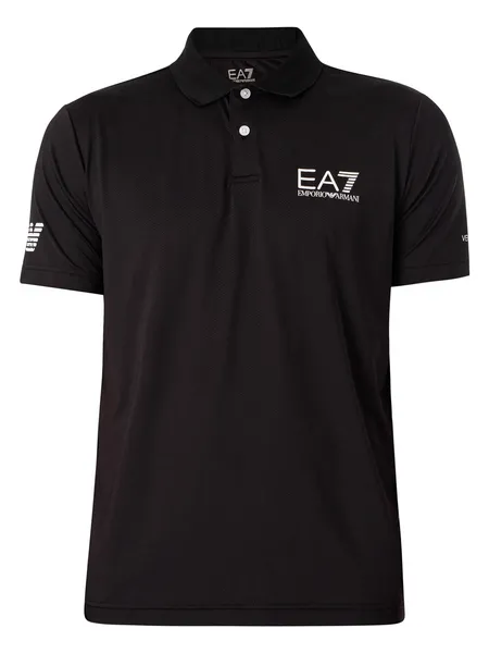 EA7 Ventus Chest Logo Polo Shirt Black/White XL