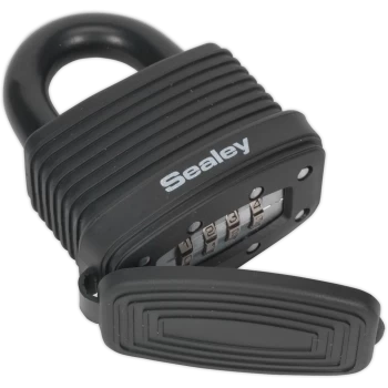 image of Sealey Steel Weatherproof Combination Padlock 48mm Standard