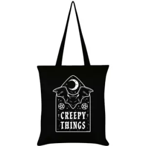 Image of Grindstore Creepy Things Tote Bag (One Size) (Black/White) - Black/White