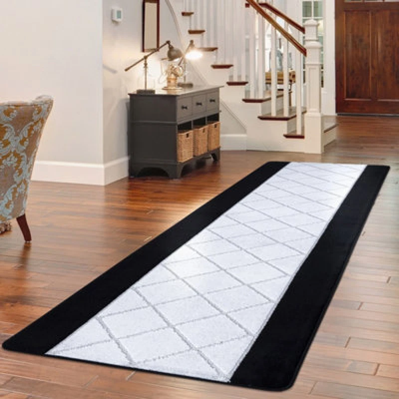Image of Smart Living Smart Living Carmela Heavy Duty Machine Washable Hallway Kitchen Non Slip Door Mat in Grey Size: 40cm x 60cm Grey 40cm x 60cm Unisex 06