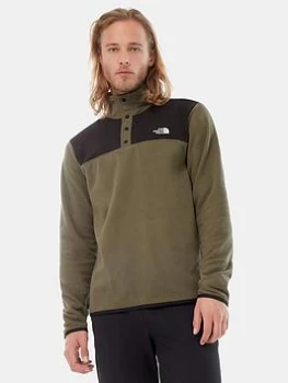 image of The North Face TKA Glacier Snap Neck Fleece - Khaki, Taupe, Size S, Men