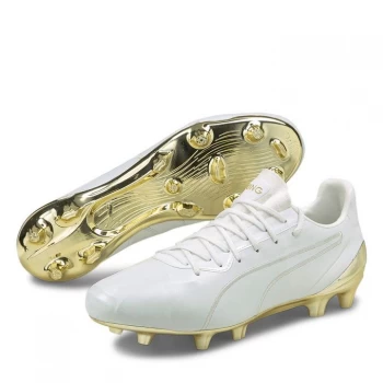 Puma King Platinum FG Football Boots - White/TeamGold