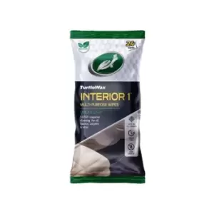 image of Turtle Wax Interior 1 Multi Purpose Wipes, Pack of 24