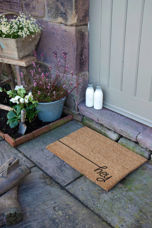 Image of Artsy Mats Hey Scribble Doormat Beige unisex