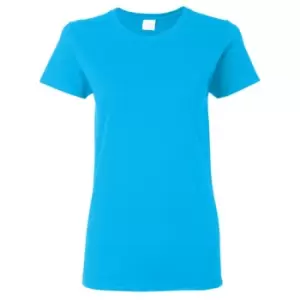 image of Gildan Ladies/Womens Heavy Cotton Missy Fit Short Sleeve T-Shirt (2XL) (Heather Sapphire)