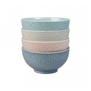 Image of Denby Monsoon Gather Set Of 4 Small Bowls Mixed