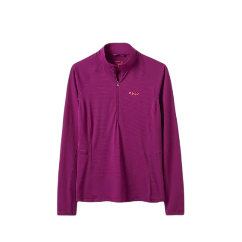 Image of Womens long-sleeved zip-up T-Shirt Rab Sonic Violet Female XL