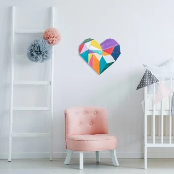 Image of Heart 2 - Multicolor Multicolor Decorative Wooden Wall Accessory
