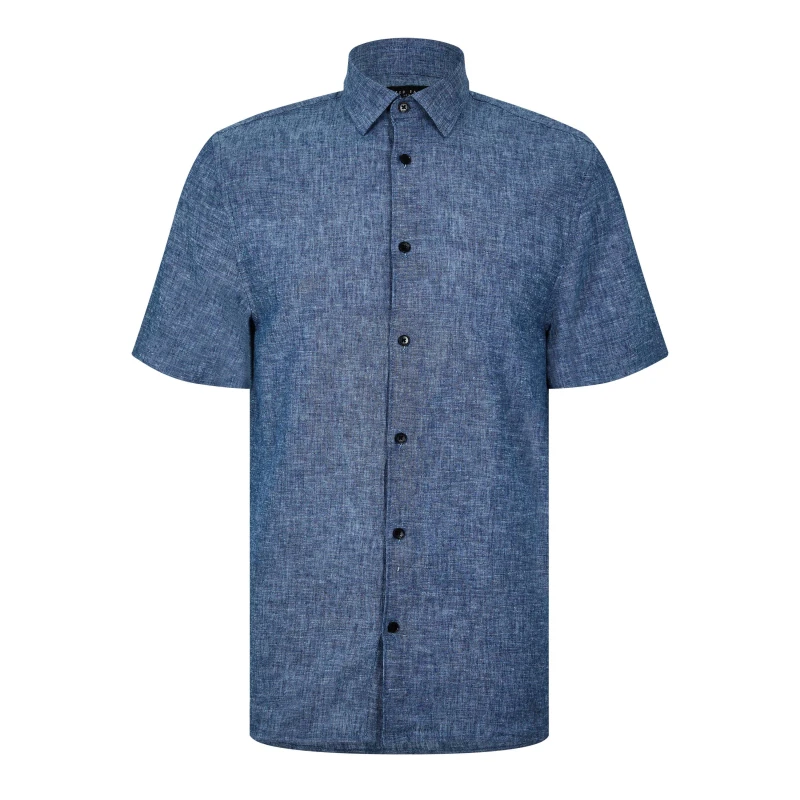 Image of Ted Baker Ted Naires Short Sleeve Shirt - Blue Blue XS