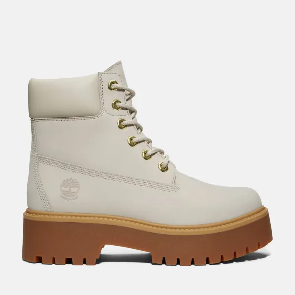 image of Timberland heritage Stone Street 6" Boot For Her In White, Size 3