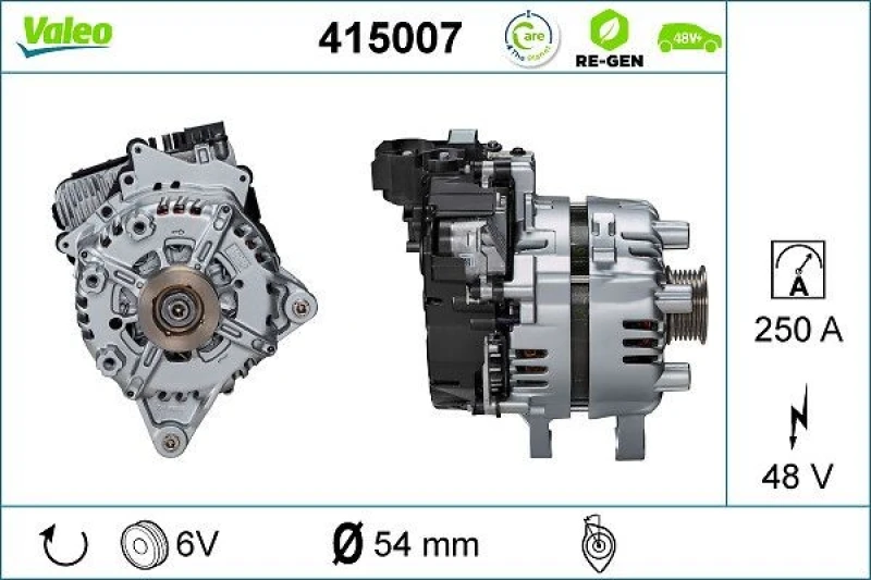 Image of VALEO 415007 Alternator, starter VALEO RE-GEN 48V IBSG Alternator,starter (3079)