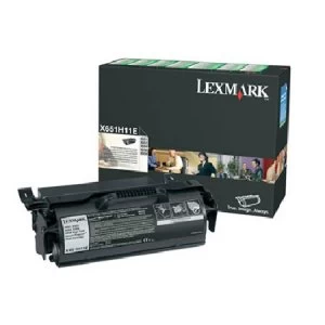 Image of Lexmark X651H11E Black Laser Toner Ink Cartridge
