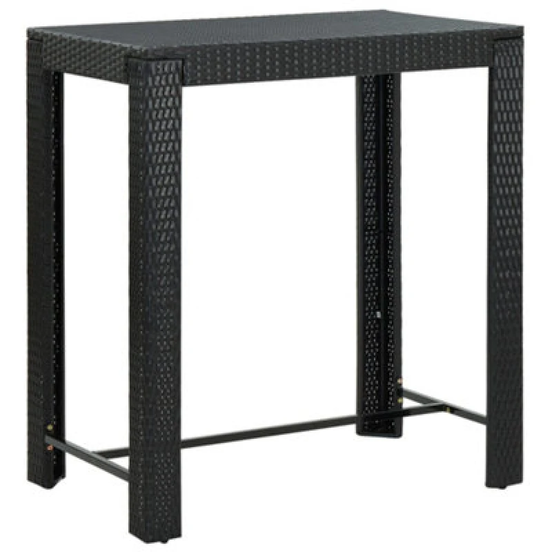 Image of VIDAXL Garden Bar Table Black 100x60.5x110.5cm Poly Rattan Vidaxl 8720286003107