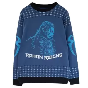 Image of WWE Mens Roman Reigns Knitted Jumper (XXL) (Blue)