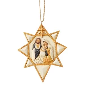 Image of Black and Gold Nativity Star Hanging Ornament