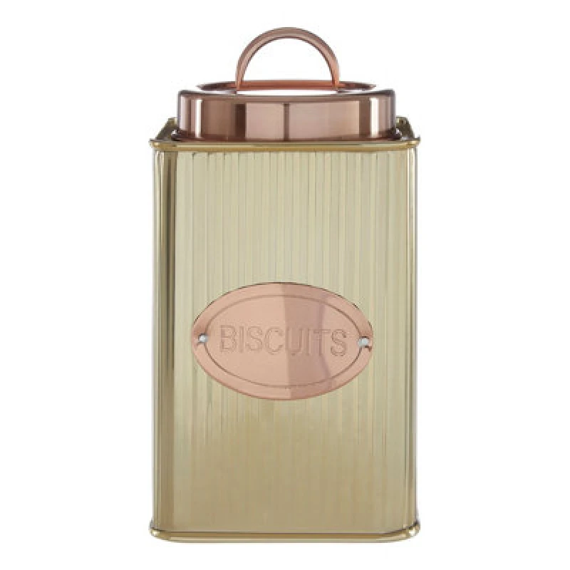 Image of Premier Housewares Interiors by Premier Prescott Biscuits Canister Gold
