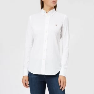 Image of Polo Ralph Lauren Womens Heidi Skinny Long Sleeve Shirt - White - L