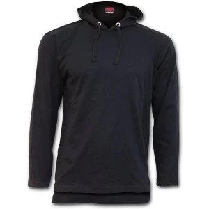 Image of Urban Fashion Fine Cotton Summer Mens Large Hoodie - Black