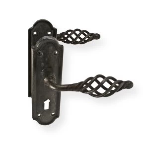 image of Locksonline Cage Door Handle Set on Backplate