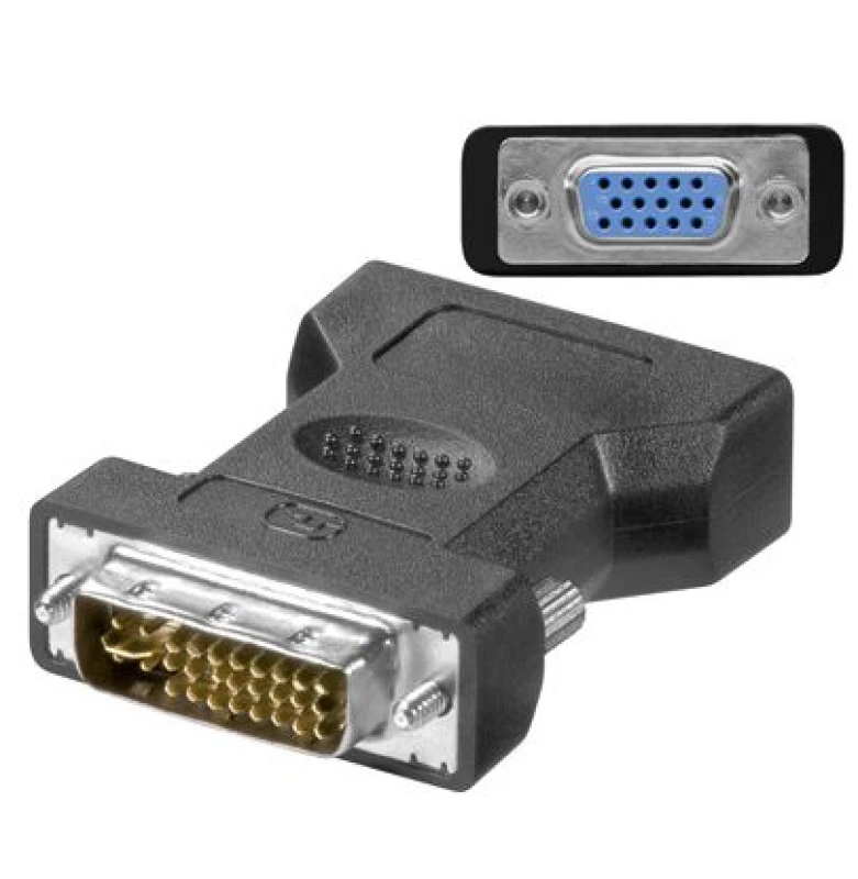 Image of Microconnect MONAJ cable gender changer DVI-I 24+5Pin HD15 Black