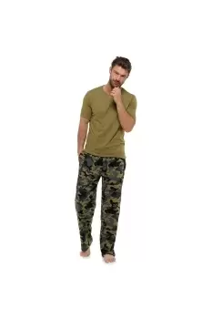 Image of Camo Print Jersey Pyjama Set