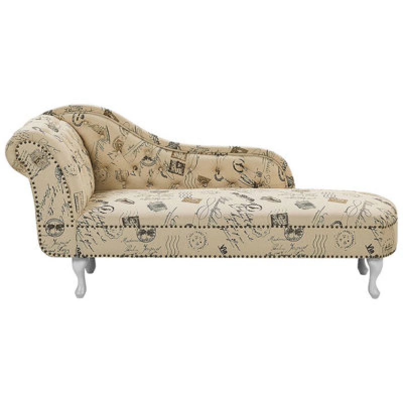 Image of Beliani Left-Hand Chaise Lounge Nimes Fabric Beige