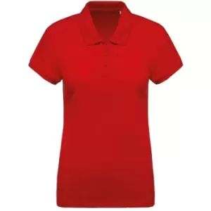 image of Kariban Womens/Ladies Organic Pique Polo Shirt (L) (Red)