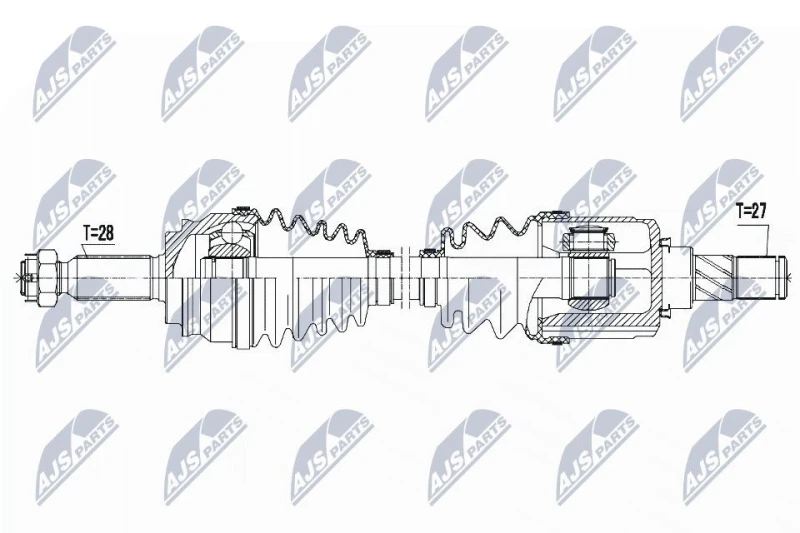 Image of NTY NPW-CH-046 Drive shaft Automatic Transmission, Front Axle Left Drive Shaft (13)