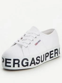 Image of SUPERGA Logo Chunky Plimsoll - White, Size 7, Women