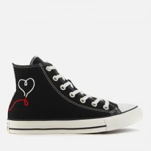 image of Converse Chuck Taylor All Star Love Thread Hi-Top Trainers - Black - UK 4