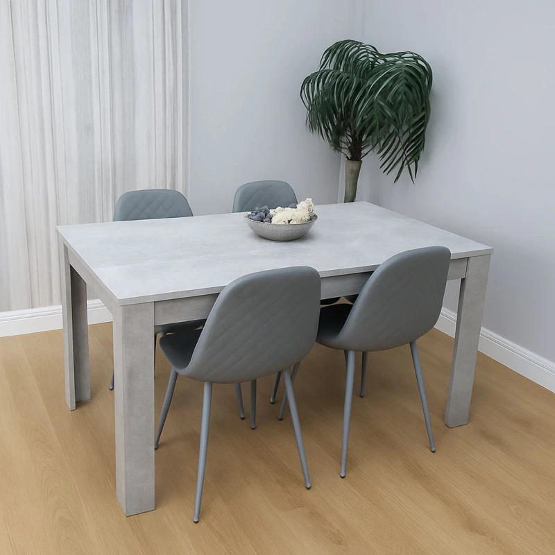 Image of KOSY KOALA Kosy Koala Dining Table Set with 4 Chairs Dining Room and Kitchen table set of 4 in Grey Grey One Size Unisex 5060711589275