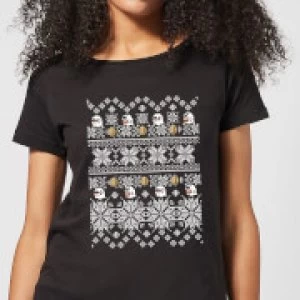 Image of Nintendo Super Mario Retro Boo Womens Christmas T-Shirt - Black