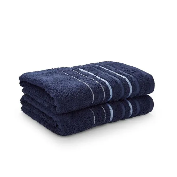 Catherine Lansfield 'Java Stripe' 4 Towel Bale Navy